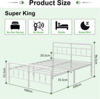 Bed Frame with Victorian Headboard and Footboard 36CM