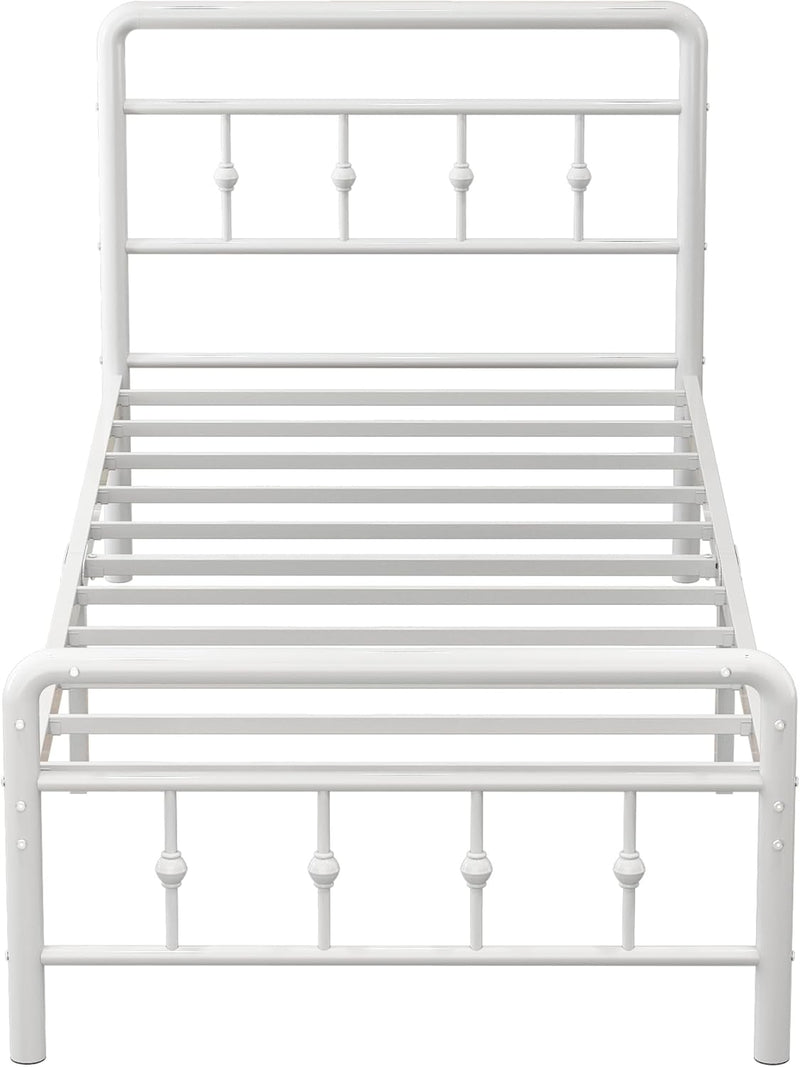 Bed Frame with Victorian Headboard and Footboard Metal