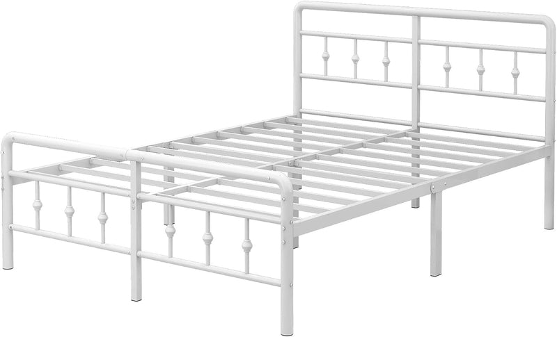 Bed Frame with Victorian Headboard and Footboard Metal