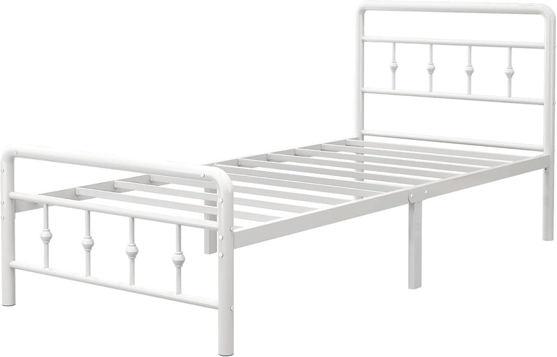 Bed Frame with Victorian Headboard and Footboard Metal