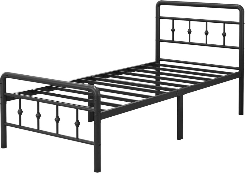 Bed Frame with Victorian Headboard and Footboard Metal