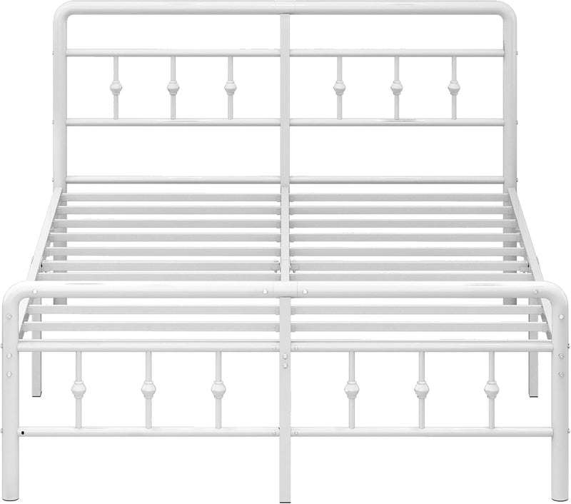 Bed Frame with Victorian Headboard and Footboard Metal
