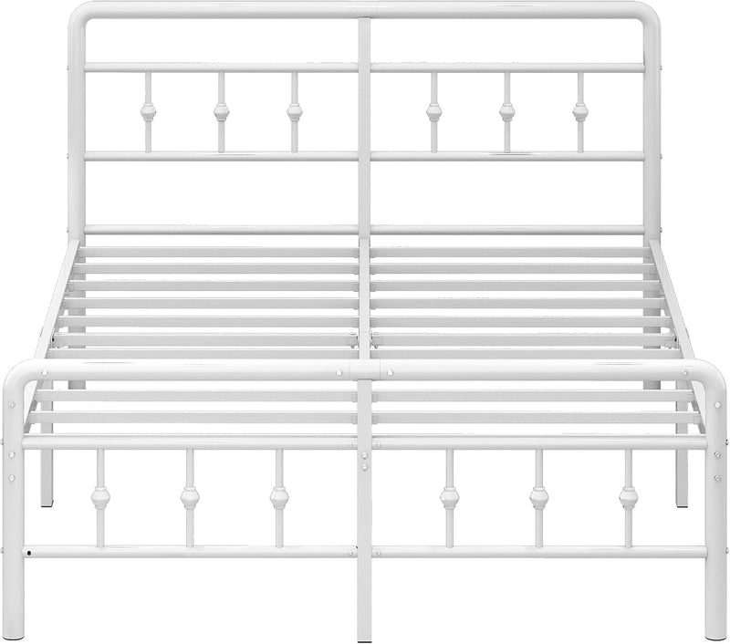 Bed Frame with Victorian Headboard and Footboard Metal