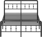 Bed Frame with Victorian Headboard and Footboard Metal