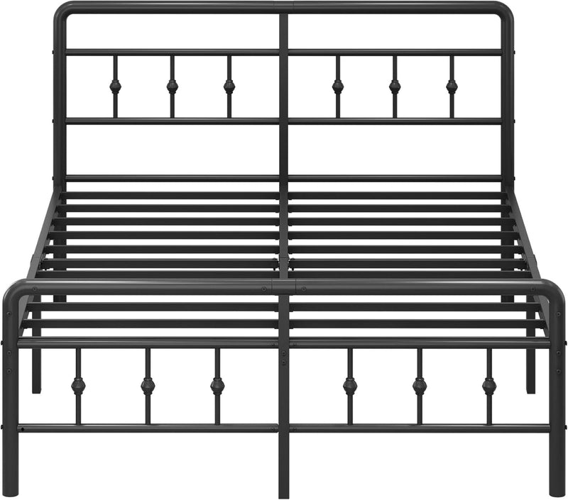 Bed Frame with Victorian Headboard and Footboard Metal