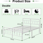 Bed Frame with Victorian Headboard and Footboard Metal