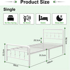 Bed Frame with Victorian Headboard and Footboard Metal