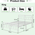 Bed Frame with Victorian Headboard and Footboard Metal