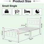 Bed Frame with Victorian Headboard and Footboard Metal