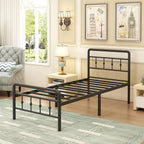Bed Frame with Victorian Headboard and Footboard Metal