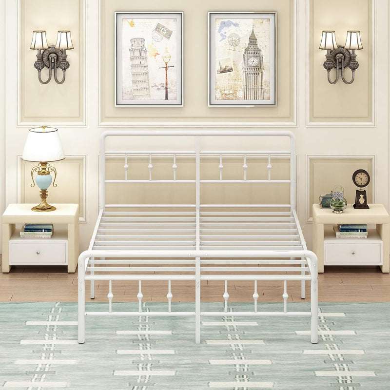 Bed Frame with Victorian Headboard and Footboard Metal