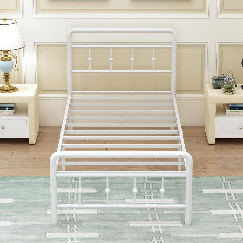 Bed Frame with Victorian Headboard and Footboard Metal