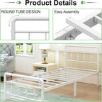Bed Frame with Victorian Headboard and Footboard Metal