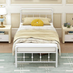 Bed Frame with Victorian Headboard and Footboard Metal