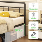 Bed Frame with Victorian Headboard and Footboard Metal