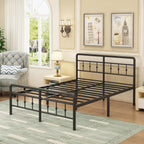 Bed Frame with Victorian Headboard and Footboard Metal
