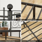 Bed Frame with Vintage Headboard Footboard