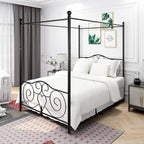 Bed Frame with Vintage Headboard Footboard