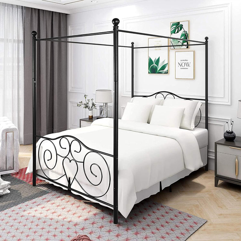 Bed Frame with Vintage Headboard Footboard