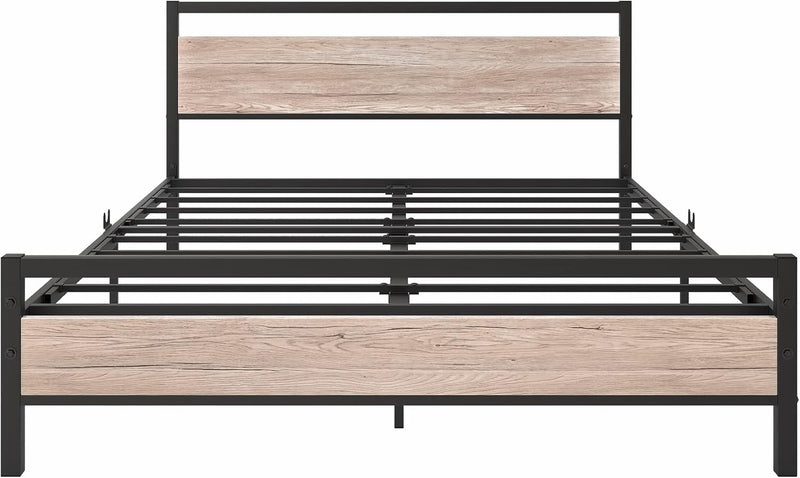 Bed Frame with Wood Headboard