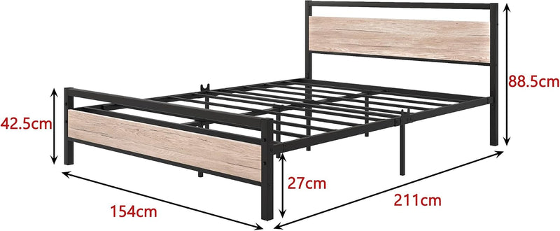 Bed Frame with Wood Headboard