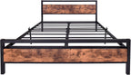 Bed Frame with Wood Headboard