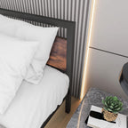 Bed Frame with Wood Headboard