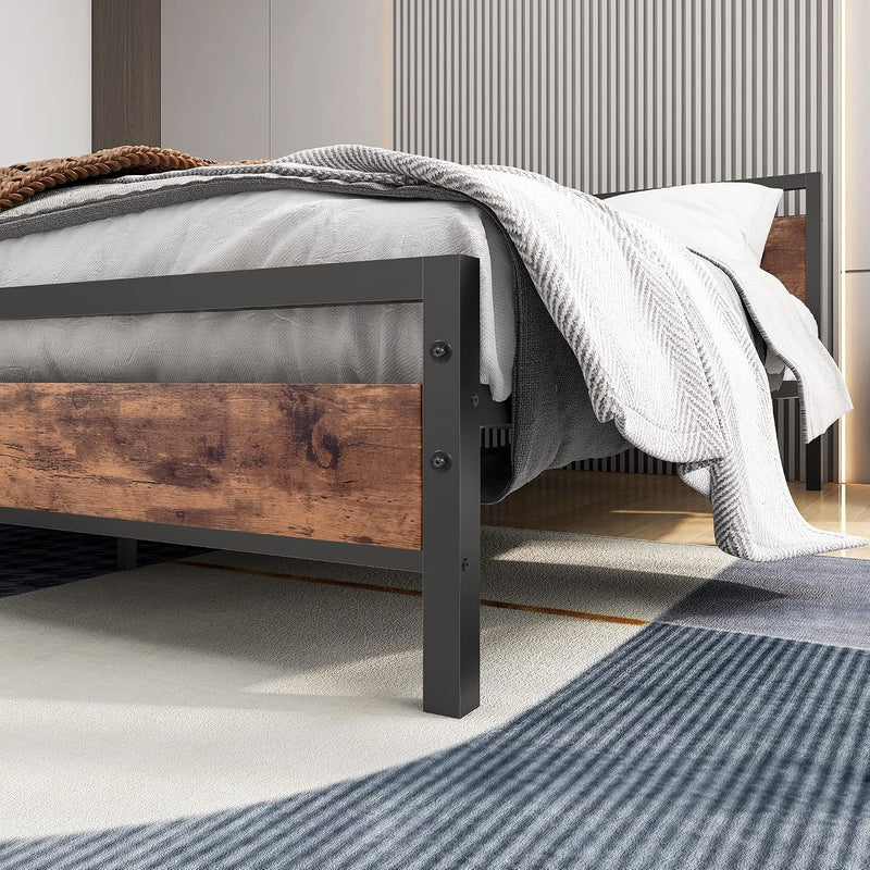 Bed Frame with Wood Headboard