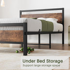 Bed Frame with Wood Headboard