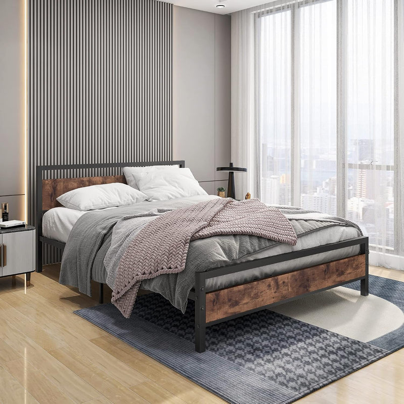Bed Frame with Wood Headboard