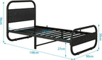 Bed Frame with Wood Headboard and Footboard Metal