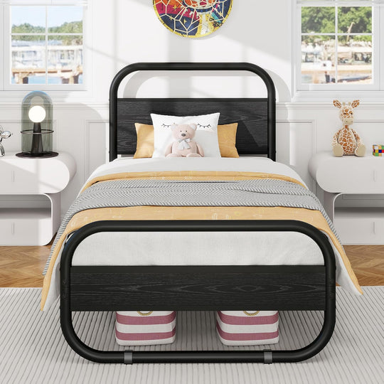 Bed Frame with Headboard Base Metal Platform Mattress