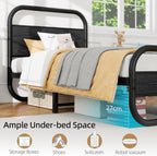 Bed Frame with Wood Headboard and Footboard Metal