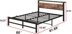 Bed Frame with Wood Storage Headboard