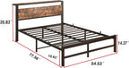 Bed Frame with Wood Storage Headboard