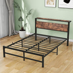 Bed Frame with Wood Storage Headboard
