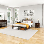 Bed Frame with Wood Storage Headboard