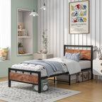 Bed Frame with Wooden Headboard