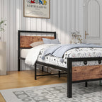 Bed Frame with Wooden Headboard