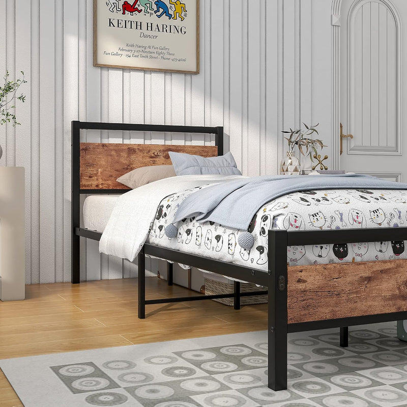 Bed Frame with Wooden Headboard