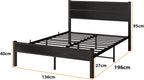 Bed Frame with Wooden Headboard and Footboard Metal