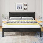 Bed Frame with Wooden Headboard and Footboard Metal