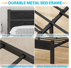 Bed Frame with Wooden Headboard and Footboard Metal