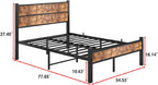 Bed Frame with Wooden Headboard Frames Under Storage