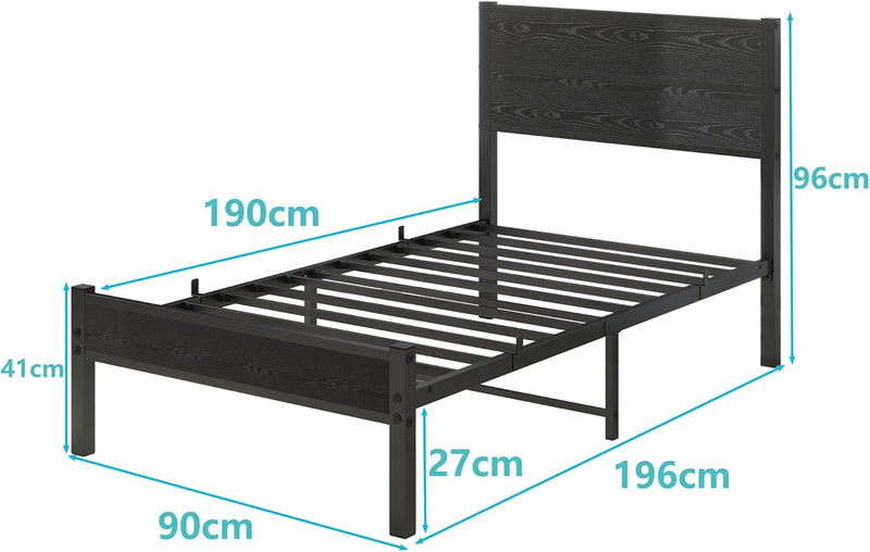 Bed Frame Wooden Headboard Storage and Oak Under