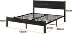 Bed Frame with Wooden Headboard Frames Under Storage