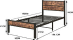 Bed Frame with Wooden Headboard Frames Under Storage