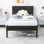 Bed Frame with Wooden Headboard Frames Under Storage