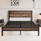 Bed Frame with Wooden Headboard Frames Under Storage
