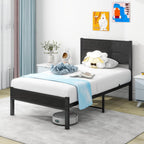 Bed Frame with Wooden Headboard Frames Under Storage